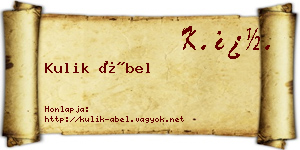 Kulik Ábel névjegykártya