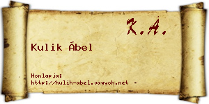 Kulik Ábel névjegykártya