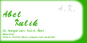 abel kulik business card