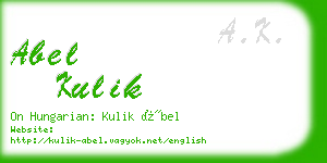 abel kulik business card